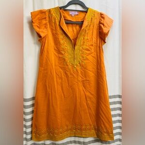 Calypso Cristiane Celle Orange Embroidered  tunic / dress